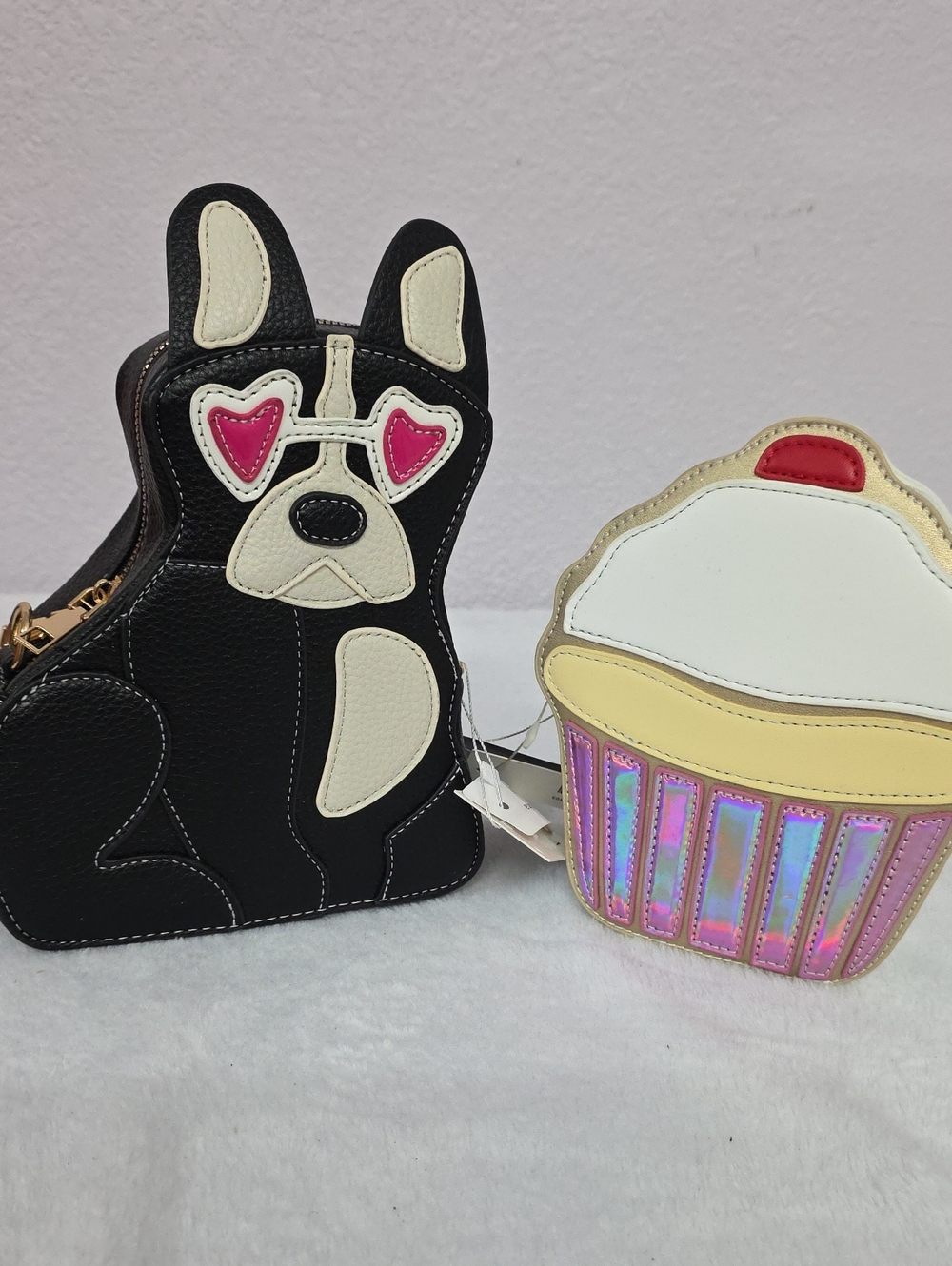 Crossbody Bags Bundle Of (2) Bulldog & Cupcake Purses Kistch